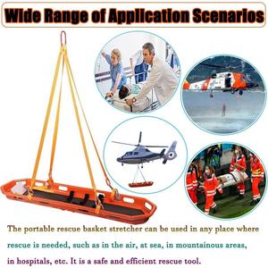 Dragon DW-BS002 Harnais de levage manuel EMS pour panier de sauvetage aérien et brancard d'<span class=keywords><strong>ambulance</strong></span>, Orange, Capacité de charge 350 kg, pour le sauvetage en montagne - Product Image 4