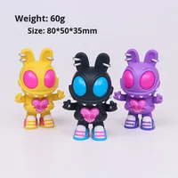 Porte-clés interactif en forme de lapin - Jouet fantaisie lumineux et sonore sensible au toucher - Pendentif original en gros