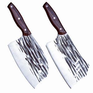 Cuchillo de cocina Dolphin, cuchillo de carnicero de tres orificios, cuchillo de cocina afilado para rebanar, cuchillo de acero al carbono forjado de doble propósito para picar y rebanar - Product Image 4