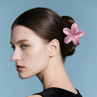 Pinces à cheveux antidérapantes faites à la main en forme de fleur de Plumeria Hawaïenne dorée pour femmes, accessoires capillaires tropicaux Hibiscus, vente en gros