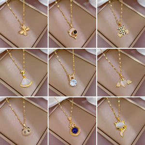 DAIHE nouveau collier de mode avec cristal en acier inoxydable strass Zircon pendentif collier pour les femmes en gros - Product Image 4