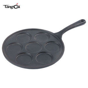 Mini padella per pancake da 7 porzioni <span class=keywords><strong>in</strong></span> <span class=keywords><strong>ghisa</strong></span> pretrattata con sette sezioni da 2,5 pollici di diametro per cupcake e cottura casalinga - Product Image 4