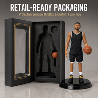 Statue de joueur de basket-ball, cadeau pour les fans de sport, décoration de bureau, 30 cm, figurine de collection peinte à la main avec base lestée