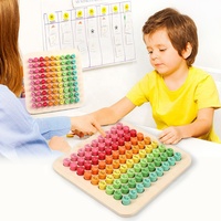 Tableau de Multiplication en Bois Montessori, Jouet d'Apprentissage des Mathématiques, Table de Multiplication, Jeu Éducatif STEM, Cadeau pour l'École Maternelle et la Formation à Domicile