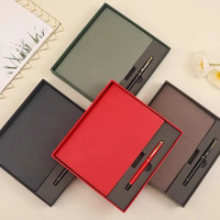 Carnets de notes personnalisables avec stylo Carnet de notes de bureau d'affaires coffret cadeau en cuir PU carnet de notes A5 à couverture rigide personnalisée avec logo