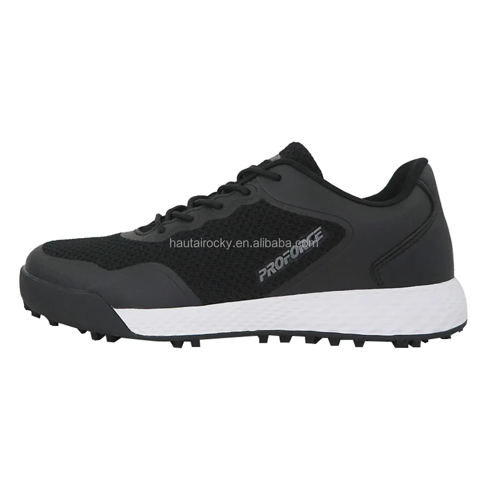 Durable custom OEM ODM Breathable PU Classic spike mens golf shoes