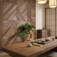 Revêtement mural en bois massif naturel, facile à installer, moderne, imperméable, ignifuge, motif damassé, 3D géométrique, salon, chambre à coucher