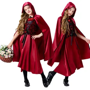 万圣节小红帽表演礼服公主裙儿童角色扮演表演化妆球女孩童话