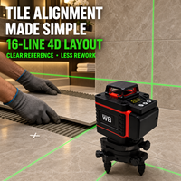 Niveau laser rotatif orange 16 lignes WB, garantie 3 ans, qualité industrielle, haute précision, auto-nivelant, pour carrelage