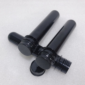 <b>Plastic</b> Test <b>Tube</b> Bottle 40ml Cylinder Black Screw Cap For Facial Mask Bath Salt Candy Dispensing - Product Image 3