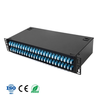 Panel Patch serat optik LC Duplex 24 Port 48F 96F kotak Terminal serat optik pemandu geser 48 core