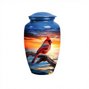 Urnes funéraires pour adultes de haute qualité, best-sellers, en aluminium, style Art Déco, vase de table, couleurs personnalisées, faites à la main, durables, portables, petit format - Product Image 2