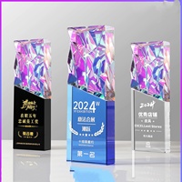 Vente directe d'usine, médailles en cristal colorées magnifiques de haute qualité, trophées personnalisés, récompenses 3D, design minimaliste, impression UV