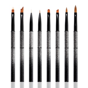 BQAN-mango de Metal para manicura, brocha de Gel con logotipo personalizado, doble extremo, para <span class=keywords><strong>arte</strong></span> de uñas, espátula, herramienta de pinceles de polietileno para pintura de uñas - Product Image 3