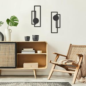 Chaud élégant direct d'usine noir minimaliste art moderne mur en fer forgé géométrique fond de salon tenture murale personnalisée - Product Image 1