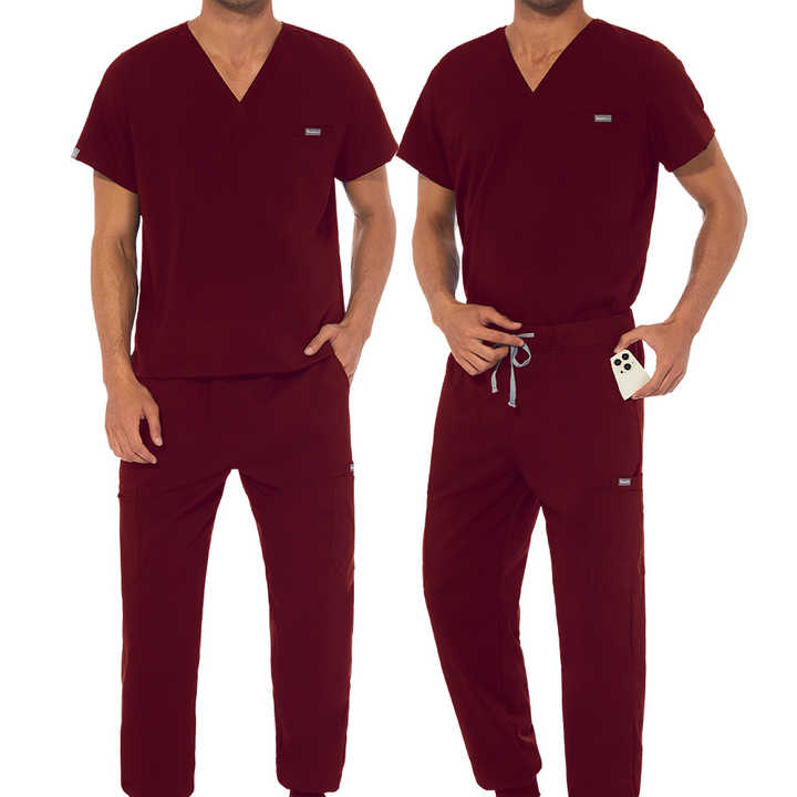 Wholesale Classic Fit VNeck Scrubs Set Top Yoga Pants Hospital Blue