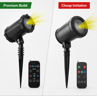 Lumière laser RGB Firefly, laser jaune de classe II, LED RGB, toile de fond colorée, IP65, 100-240V, ABS, pour jardin, cour, pelouse, arbres, terrasse, balcons