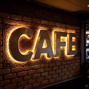 ป้ายไฟ LED 3 มิติ แบบกำหนดเองสำหรับธุรกิจ  โลโก้อะคริลิคสแตนเลส สำหรับตกแต่งหน้าร้าน ไฟติดผนัง  ออกแบบฟรี - Product Image 4