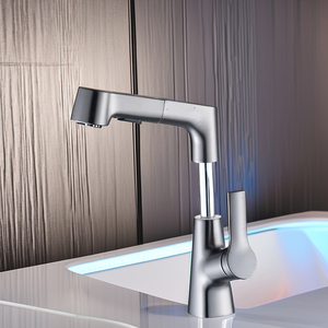 Kawal bán hot chất lượng cao nhựa thép duy nhất xử lý boong gắn lưu vực vòi với Pull Spray Head thiết kế hiện đại phòng tắm - Product Image 5