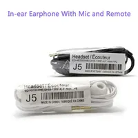 Vente en gros d'écouteurs intra-auriculaires filaires J5 3,5 mm avec micro pour Samsung S8 S9 S4 S5, écouteurs avec interface 3,5 mm pour smartphones