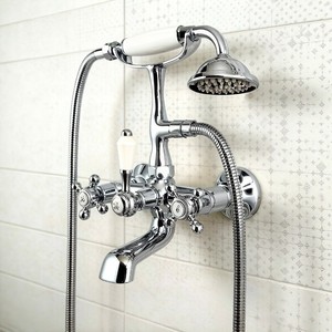Ensemble <span class=keywords><strong>de</strong></span> robinetterie <span class=keywords><strong>de</strong></span> <span class=keywords><strong>douche</strong></span> murale en cuivre brossé antique européen, 1 poignée, <span class=keywords><strong>pour</strong></span> <span class=keywords><strong>baignoire</strong></span>, avec jet pluie doux et <span class=keywords><strong>barre</strong></span> coulissante, eau chaude/froide - Product Image 3