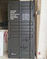 أسلوب لوفت الصناعية حاوية الشحن باب معدني للمكتب ومطعم استخدام انزلاق الباب مع 2 مسارات 210*90 سنتيمتر 7ft * 3ft