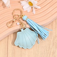 Porte-clés pompons en cuir porte-clés cercle en cuir pompon pour femmes porte-clés en vrac glands lanière porte-clés