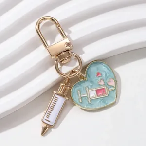 Porte-clés en forme de flacon de médicament en forme de cœur de dessin animé, série hôpital, pendentif mignon, cadeau idéal pour les médecins et les infirmières, bijoux faits à la main - Product Image 5
