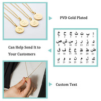 Bijoux personnalisés chaîne de croix femmes 18K or PVD plaqué acier inoxydable gravure numéro forme ronde mode pendentif colliers