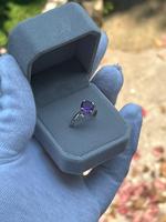 Bague en Améthyste Naturelle, Argent Sterling 925 Plaqué Or, 6 MM, Pierre Précieuse Authentique, Fait Main, pour Femme, Mariage, Anniversaire, Fête
