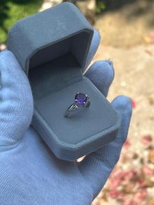 Anillo Redondo de Amatista Natural en Plata de Ley 925, Anillo de Gema de Amatista Genuina de 6 MM, Joyería Fina Hecha a Mano, 2.89 g, Precio al por Mayor - Product Image 5