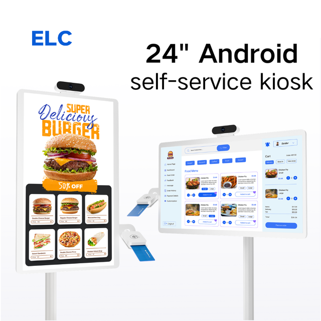 24 Inch Commercial Screen Android Indoor Kiosk 250 Nits Brightness Floor Stand Lcd Touch Self Service Business
