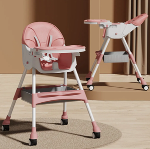 Table à manger moderne pliable en plastique pour enfants et chaise de repas portable multifonctionnelle anti-chute pour bébé avec siège réglable - Product Image 1