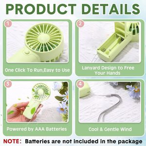 Nuevo Mini Ventilador de Mano con Luz Nocturna, USB, Eléctrico, Recargable, Portátil, con Batería de Litio - Product Image 4