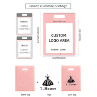 Sac à provisions en plastique découpé avec impression de bijoux de logo personnalisé en couleur personnalisée avec poignée de logo de marque privée