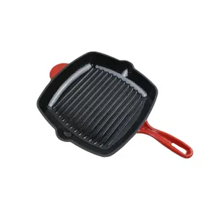 Nhà bếp 26cm đồ nấu nướng kim loại xử lý men gang nướng PAN gốm Frying Pan nhỏ Frying Pan