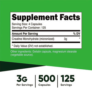 Tabletas de creatina monohidratada, suplemento de creatina Natural, pastillas de creatina para aumento de peso muscular - Product Image 3