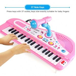 37-Key Battery Operated Plastic <b>Electronic</b> <b>Keyboard</b> Piano for Kids with Microphone-Educational Musical Toy Gift Toddler-Friendly - Product Image 6