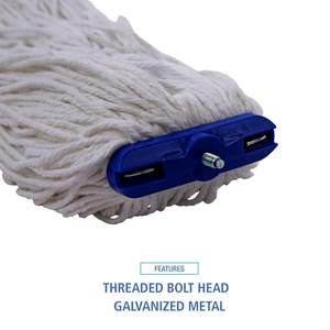 24 oz. Tête de balai en fibre de rayonne blanche à plat pour usage domestique (12/carton) - Product Image 4