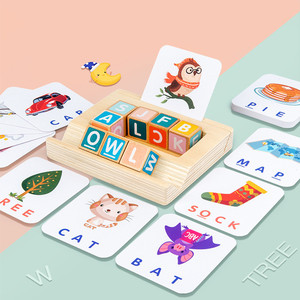 Carte Flash Educative per Bambini in Età Prescolare, <span class=keywords><strong>Gioco</strong></span> in Legno per Riconoscimento di Parole e Colori - Product Image 3