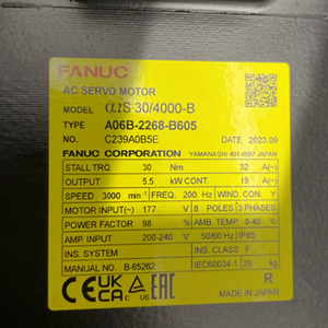 Servomotor de Alto Rendimiento FANUC A06B-2268-B605 Alpha IS 30/4000-<span class=keywords><strong>B</strong></span> AC TPR 90V <span class=keywords><strong>BRK</strong></span> 5.5kW 4000rpm para Robot M-410iC A06B-2268-B605 - Product Image 3