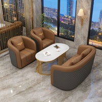 Canapé de réception de luxe léger en bois pour hôtel, bureau, salon de beauté et bureau des ventes, idéal pour les négociations décontractées