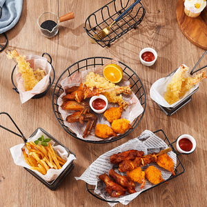 French Fry Basket 430 Stainless Steel Restaurant Catering Use Solid Pattern - Product Image 4