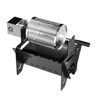 Barbecue portable d'extérieur à charbon de bois avec fumoir et grill rotatif automatique, pliable et détachable, pour grillades et fumage