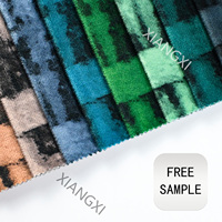Tissu de canapé en velours 100 % polyester, motif marbré, 300 GSM, respirant, vert émeraude, doux et durable, directement de l'usine