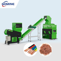 Système de production complet de recyclage de câbles et de fils : broyeur à un arbre, convoyeur, dégauchisseur de fer, granulateur, concasseur, table à flux d'air