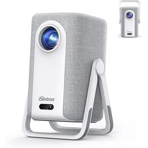 Proyector ISinbox 4K 1200 ANSI Lúmenes con Aplicaciones Integradas, WiFi, Enfoque Automático, Portátil para Exteriores, Cine en Casa, Juegos, Android 10 - Product Image 1