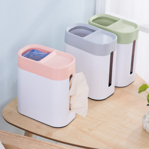Desktop Trash Can Tissue Box 4L Below 2 In 1 Nordic Style Storage For Bedroom Living Room Bathroom Office - Product Image 1