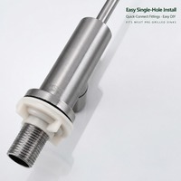 Robinet d'eau potable en acier inoxydable, mitigeur filtrant à poignée unique pour évier de cuisine, eau pure, prix d'usine en gros