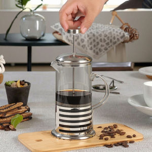 Cafetera de <span class=keywords><strong>prensa</strong></span> <span class=keywords><strong>francesa</strong></span> de 600ML para uso doméstico, cerveza manual de vidrio con taza de espuma de <span class=keywords><strong>leche</strong></span> filtrada para café y té - Product Image 3